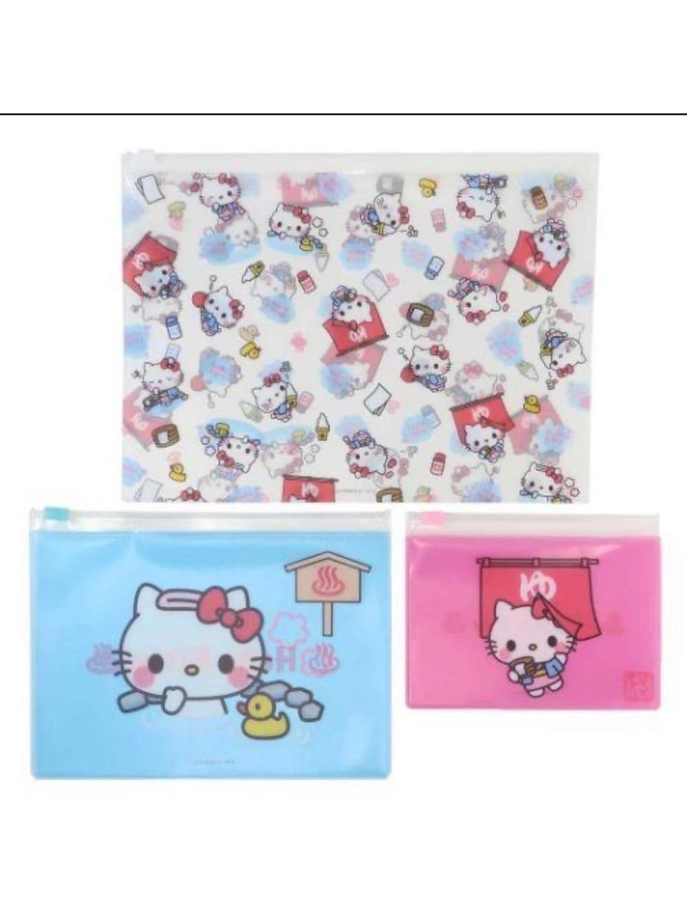 Hello Kitty Sanrio Character Storage Zipper Case Flat Case 3-Piece Set